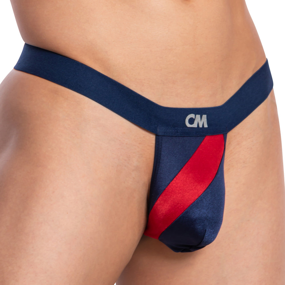 Cover Male CMK067 Bi-Color Strip Sexy Pouch Thong Mens Underwear