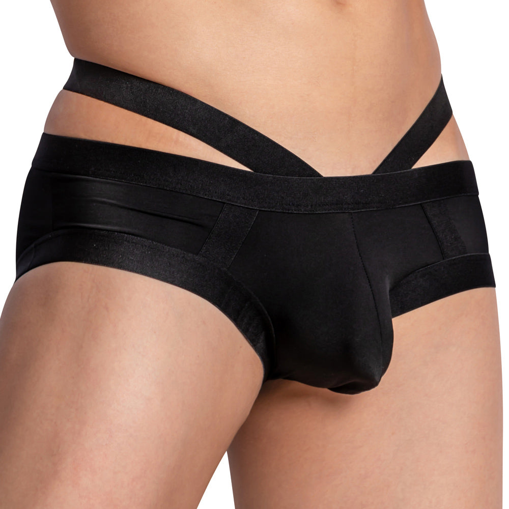 Daddy DDJ022 Supportive Strap Solid Classic Brief Underwear for Men