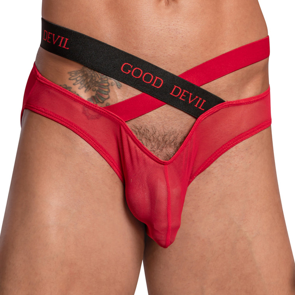 Good Devil GDI034 See-Through Pouch Bikini Red