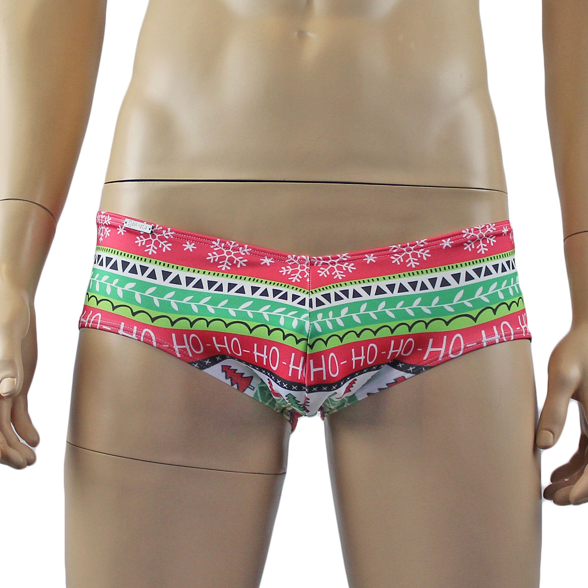 Christmas Gift Wrap Mens Boxer Brief Shorts Thong Xmas Underwear