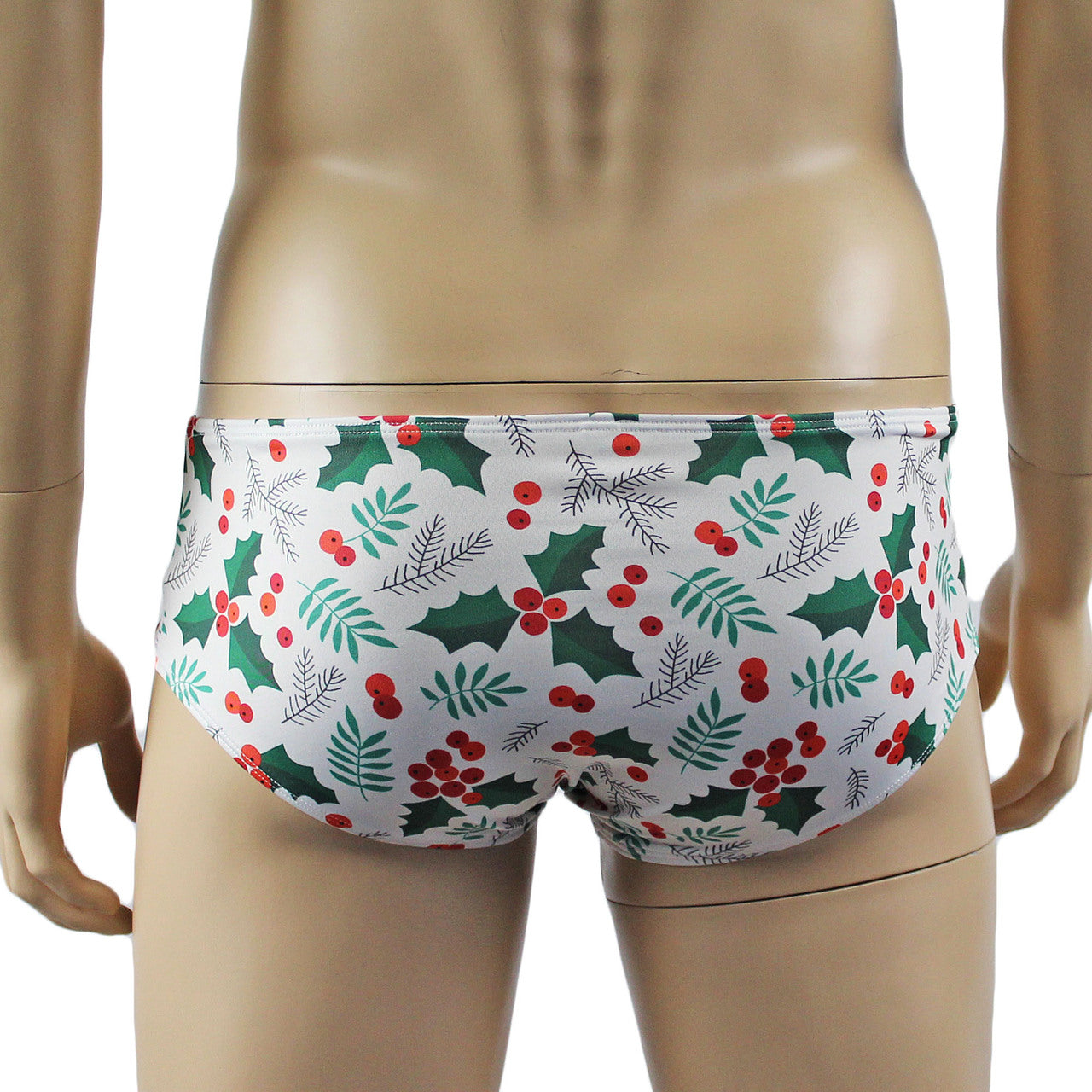 Mens Christmas Holly Boxer Brief Shorts Thong Xmas Underwear