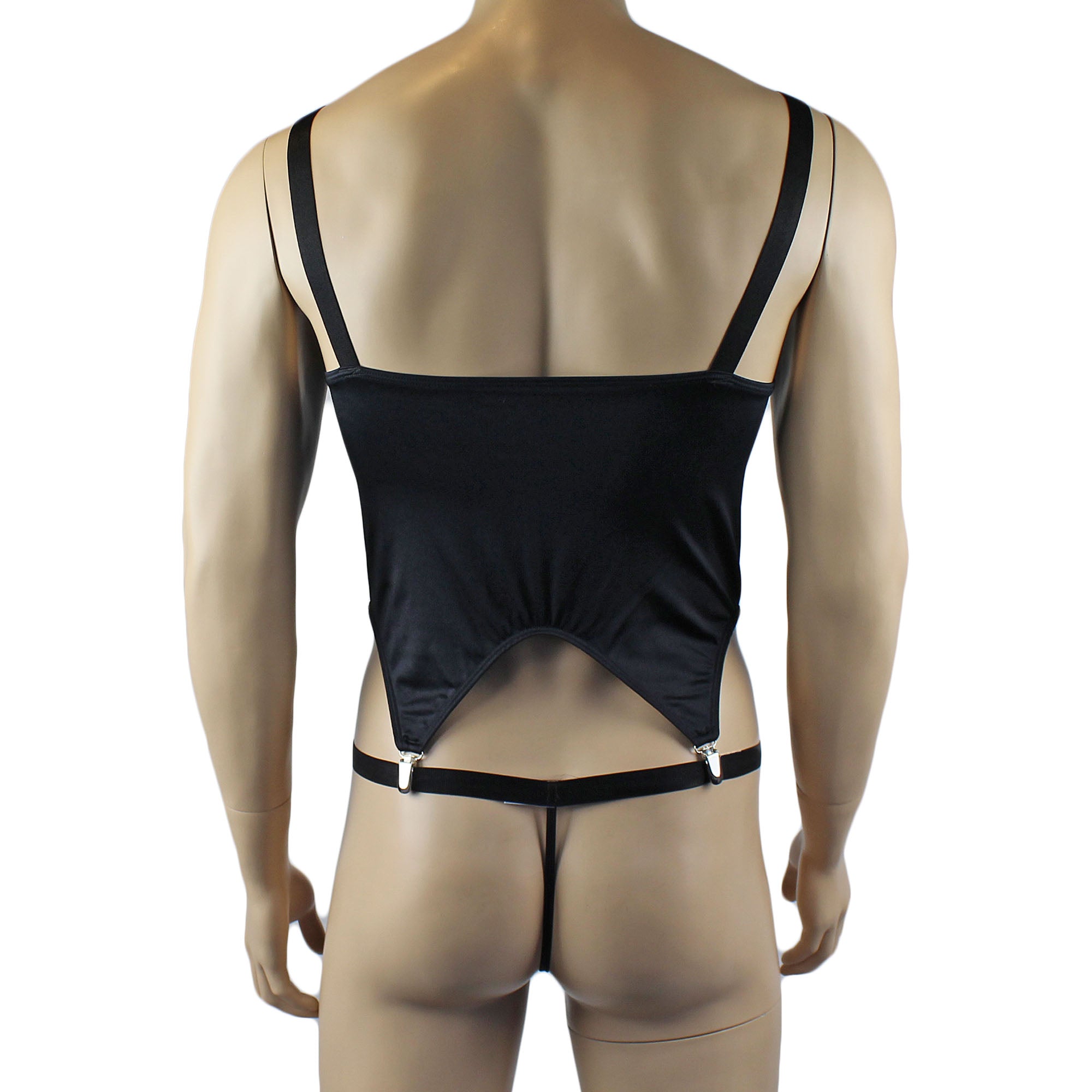 Mens Janice Corset Top, Thong and comes with Detachable Garters & Leg Bands - Sizes up to 3XL