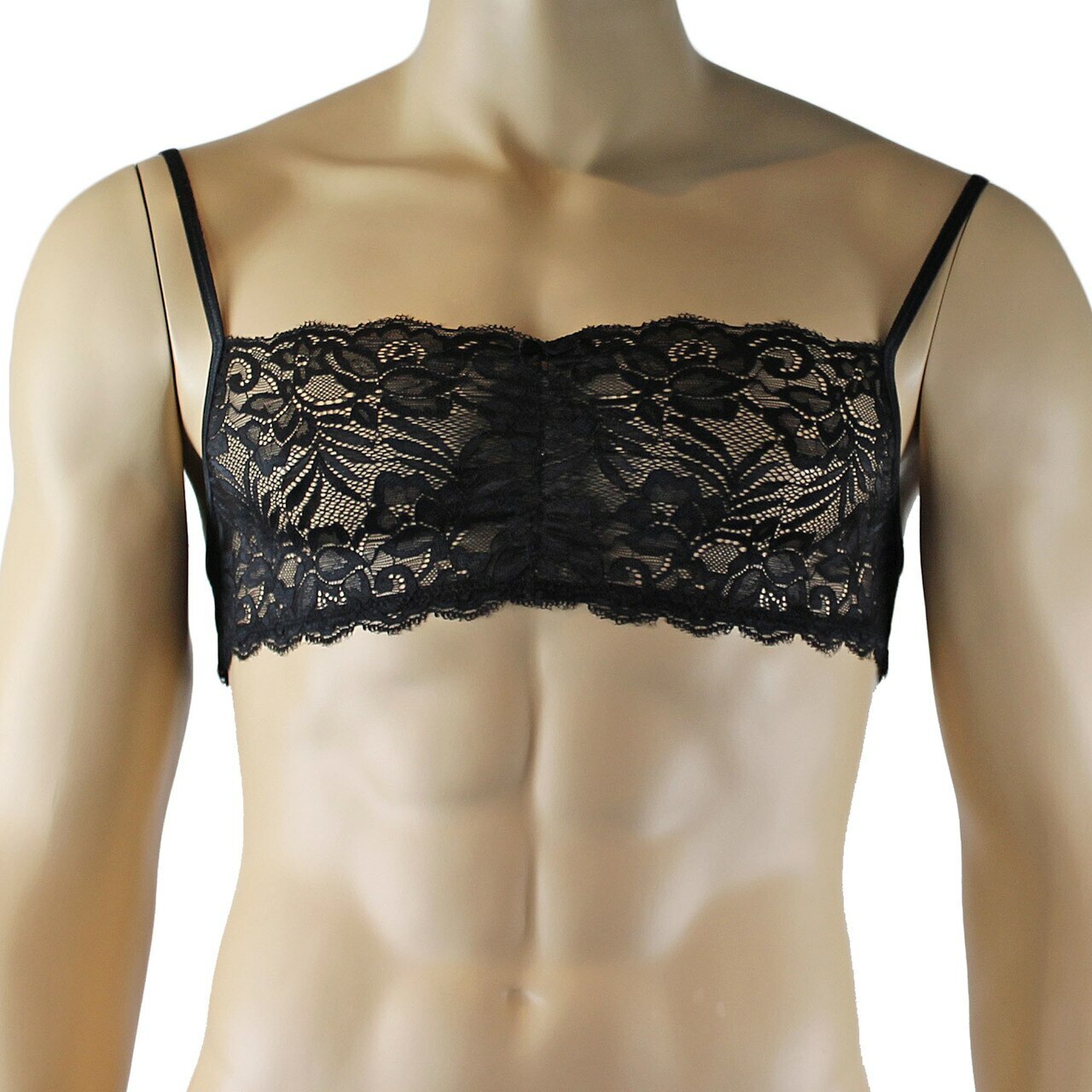 Mens Kristy Lingerie Bra Top and Pouch G string Black