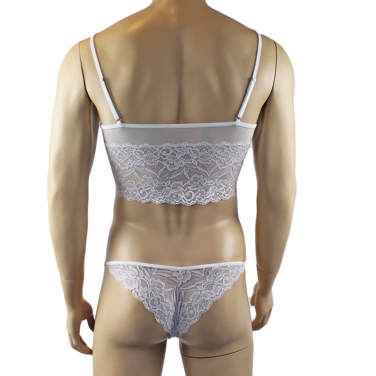 Mens Sexy Lace Camisole Top and  Male Panties (white plus other colours)
