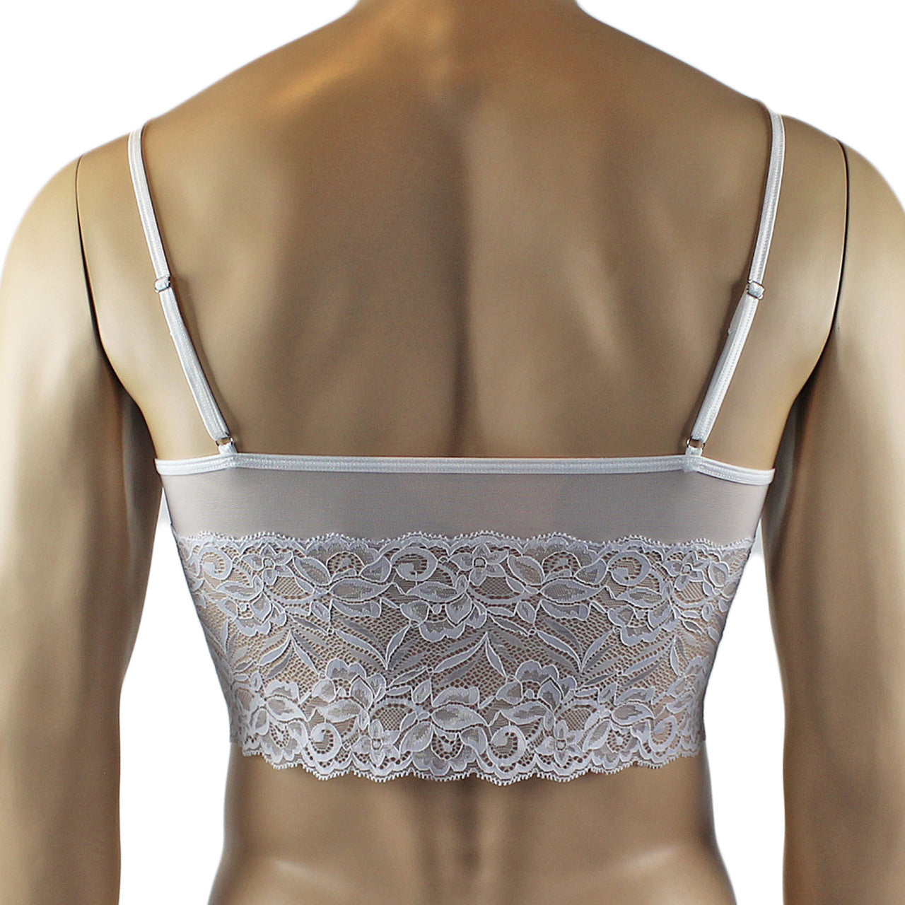 Mens Sexy Lace Camisole Top and  Pouch G string (white plus other colours)