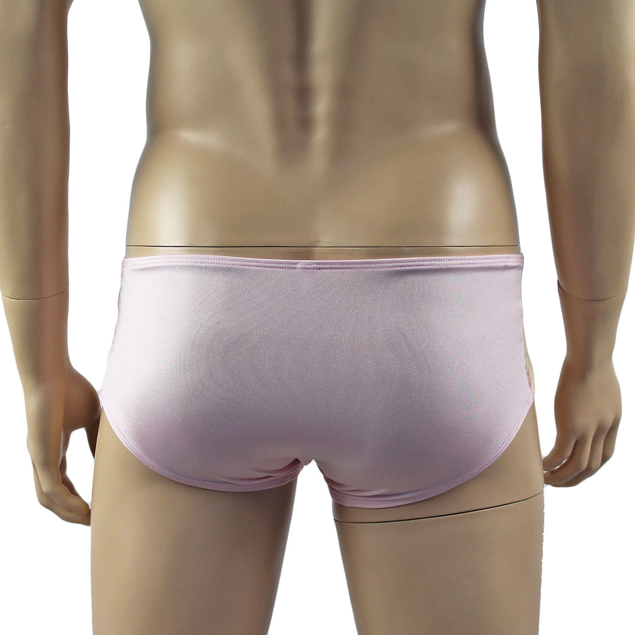Mens Luxury Boxer Brief with Detachable Garters and Stockings Pink