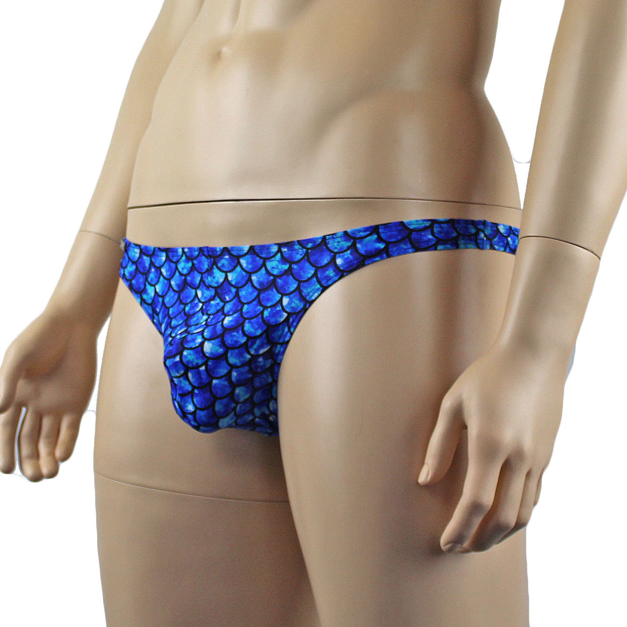 Mens Merman Aqua Man Low Rise Mini Thong Blue