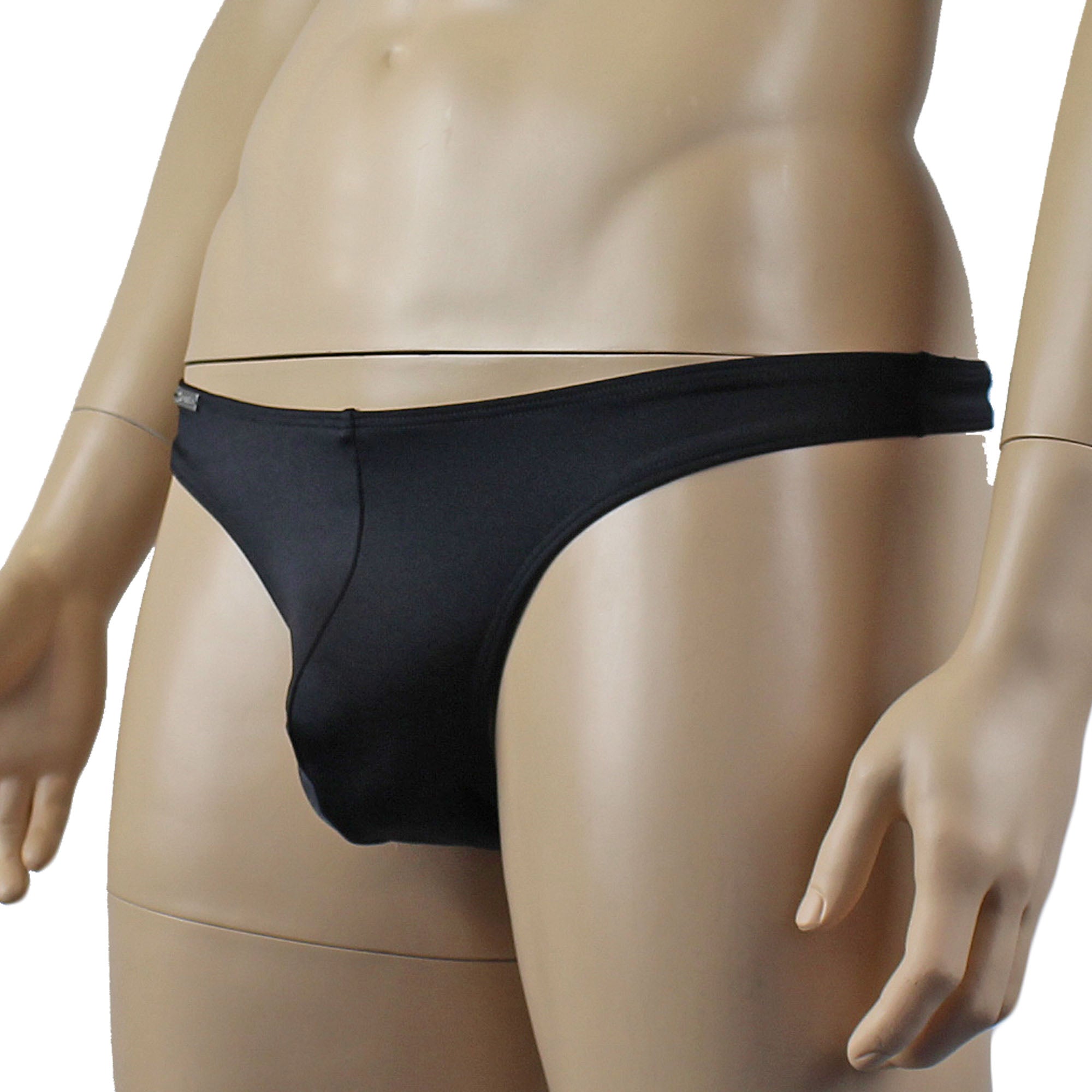 Mens Mick Thong with the Zoe, Detachable Garters & Stockings Black