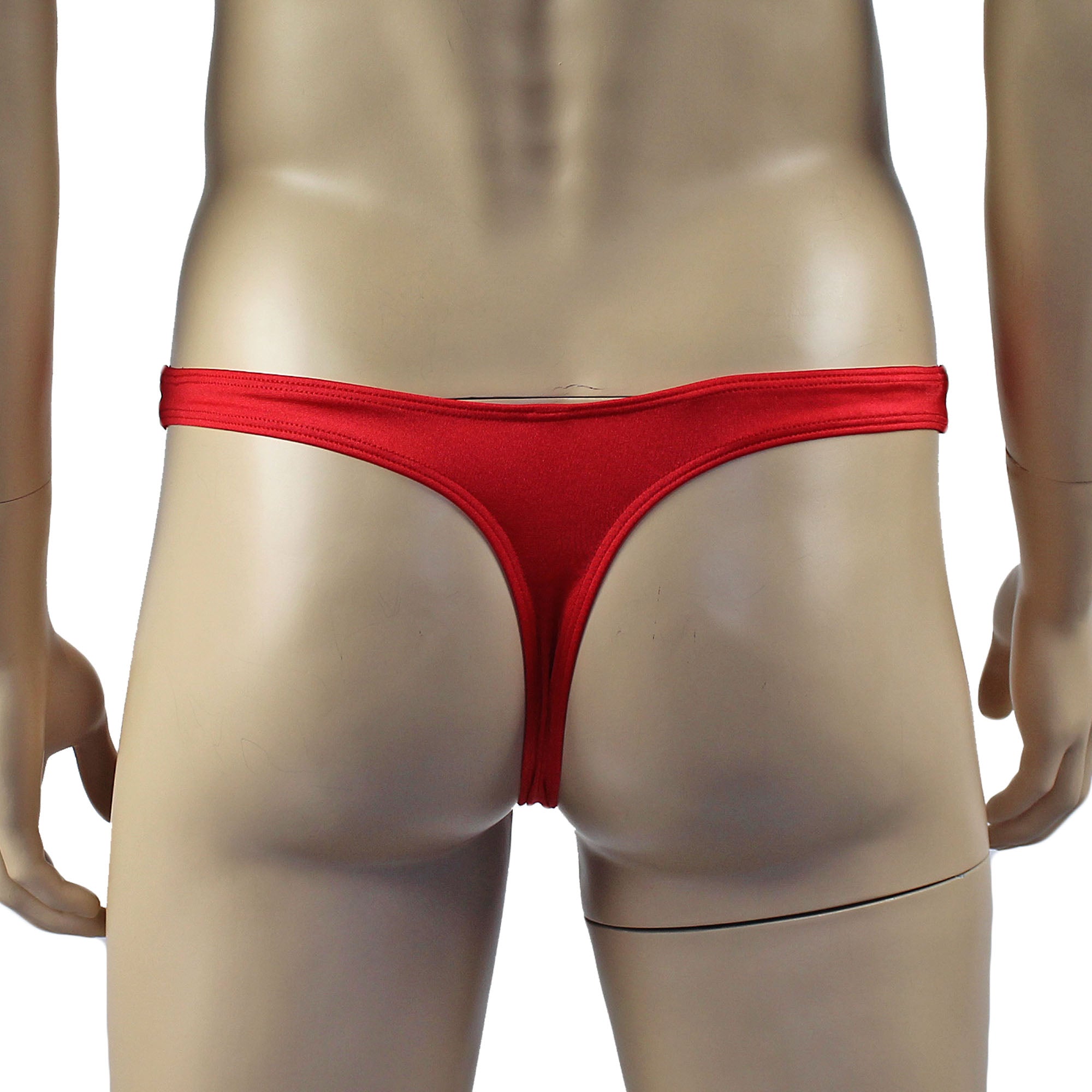 Mens Mick Stretch Spandex Low Rise Thong Red