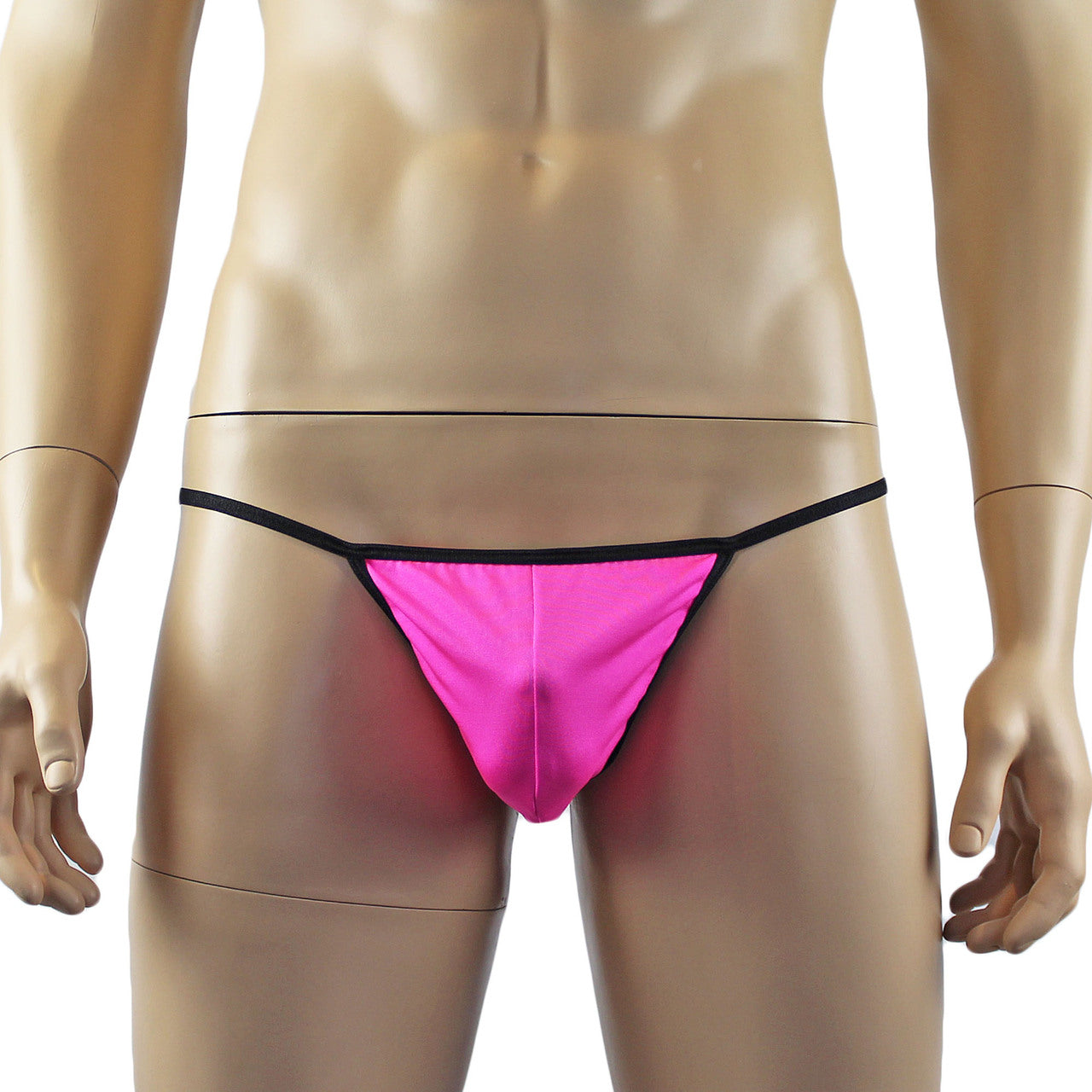 Mens Twinkle Lingerie Pouch G string with Triangle Back & Bow Hot Pink