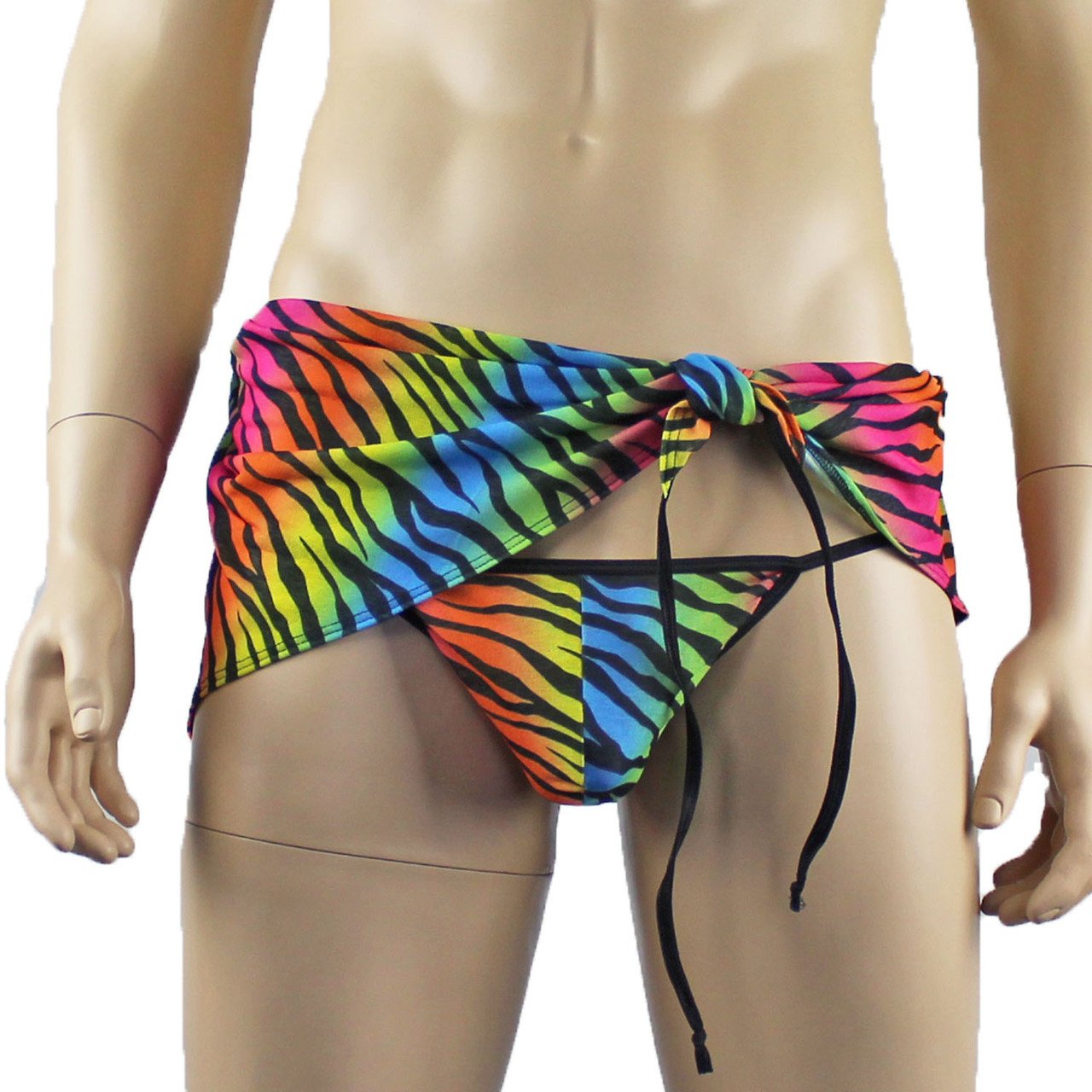 Mens Zebra Gay Pride Festival Sarong, Loin Cloth & G string